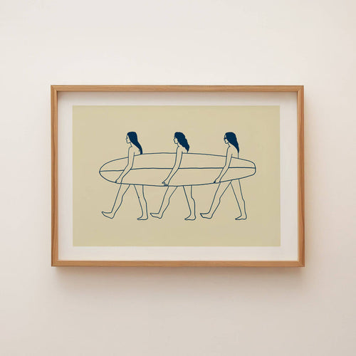 "Surfers" 90's Surf Culture Inspired Minimal Art Print