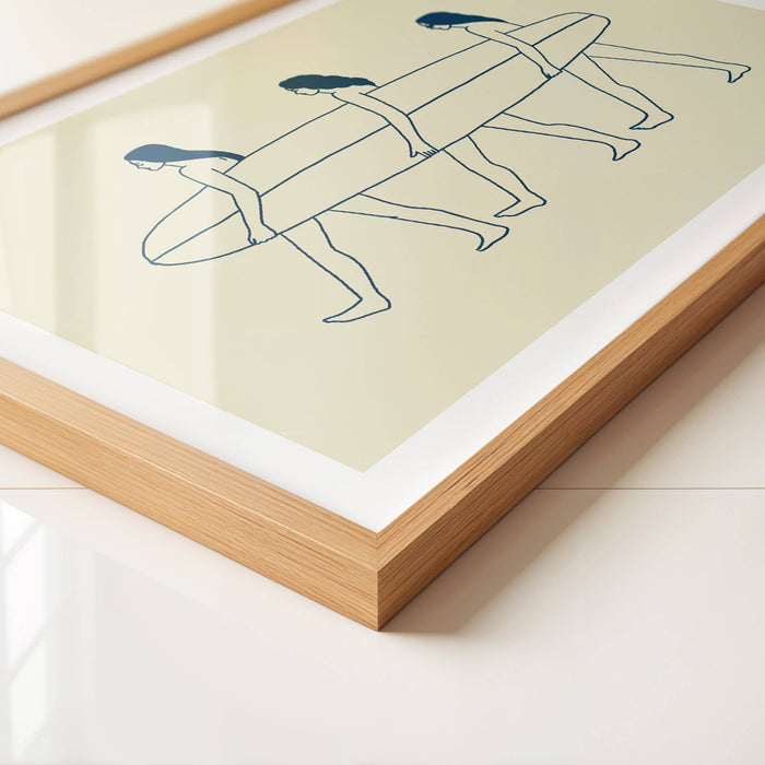 "Surfers" 90's Surf Culture Inspired Minimal Art Print