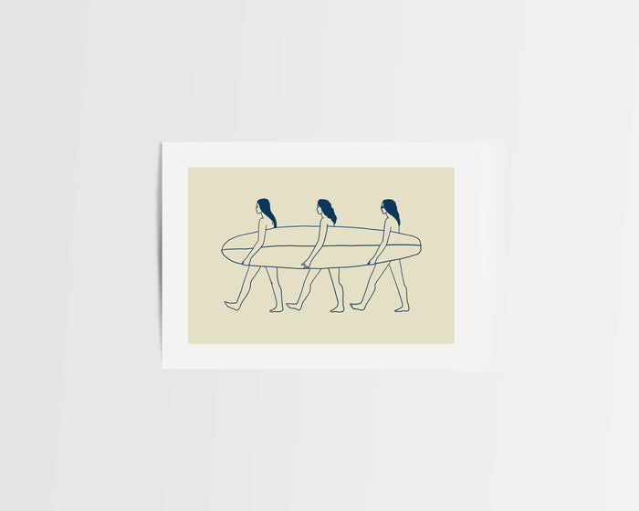 "Surfers" 90's Surf Culture Inspired Minimal Art Print