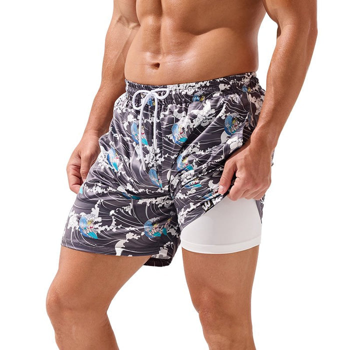 Surfs Up Custom Printed Swim Shorts