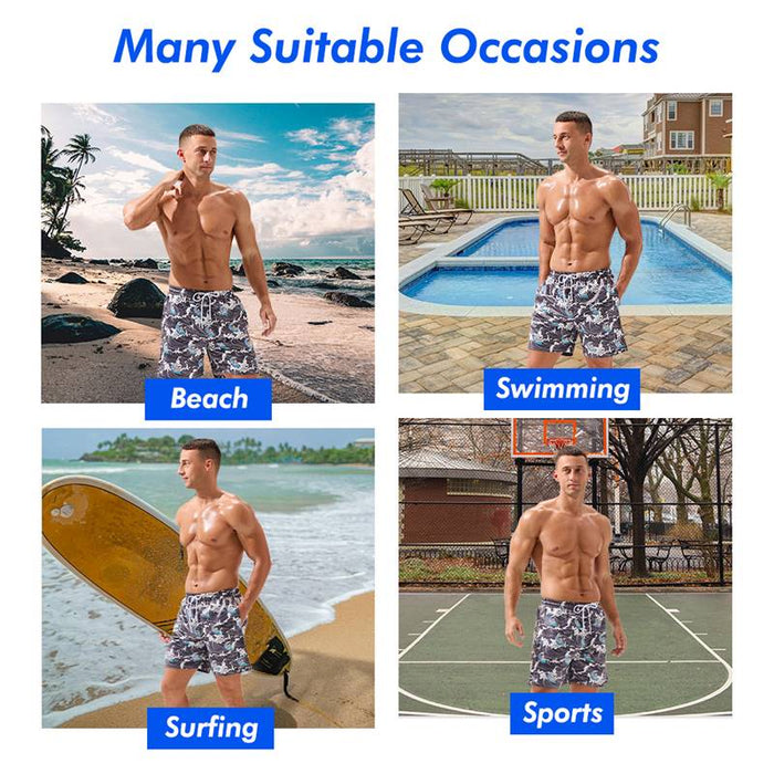 Surfs Up Custom Printed Swim Shorts