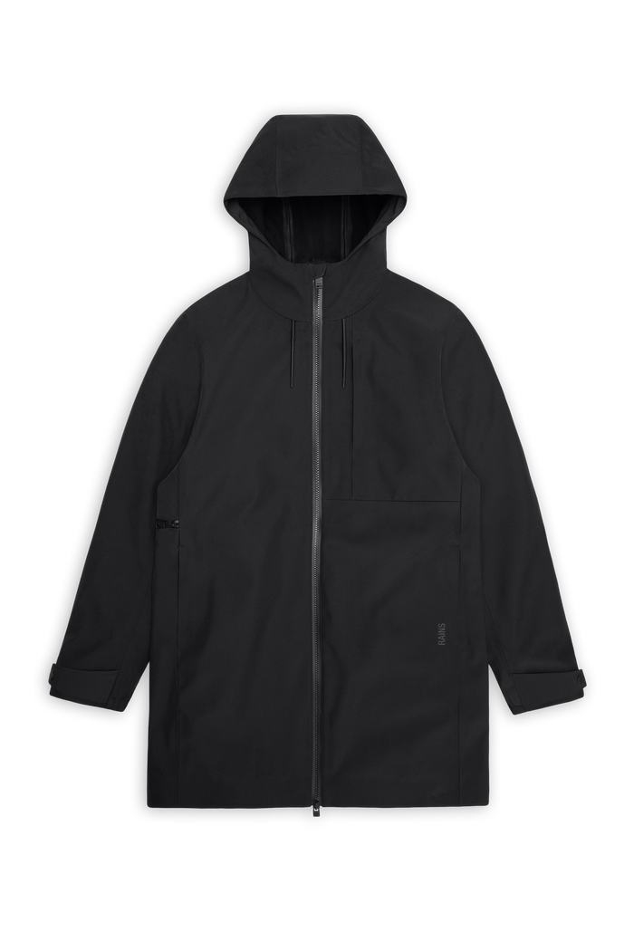 RAINS Suva Softshell Long Jacket Black Jacket