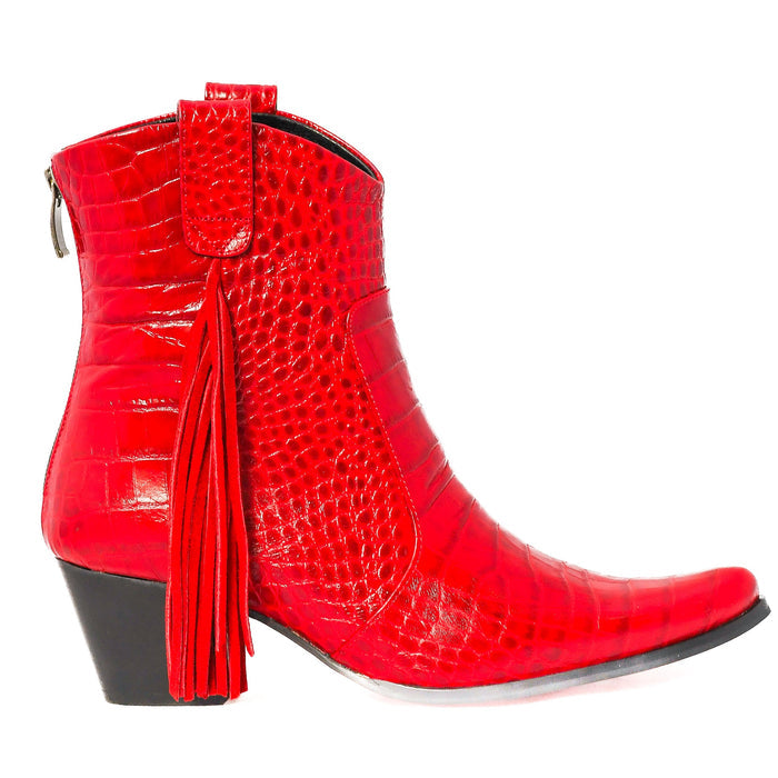 Sydney Red Fringe Bootie