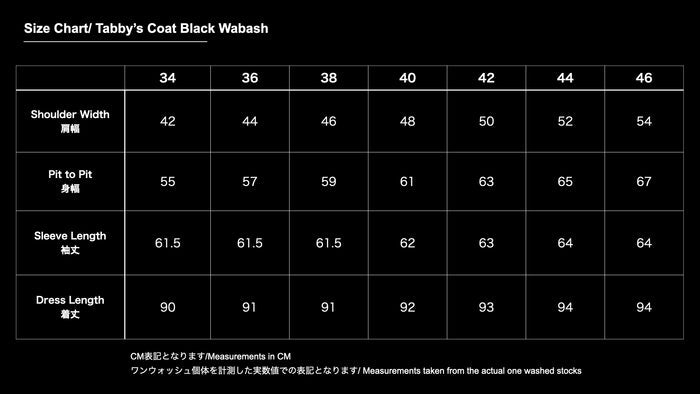 Tabby's Coat 10oz Black Wabash