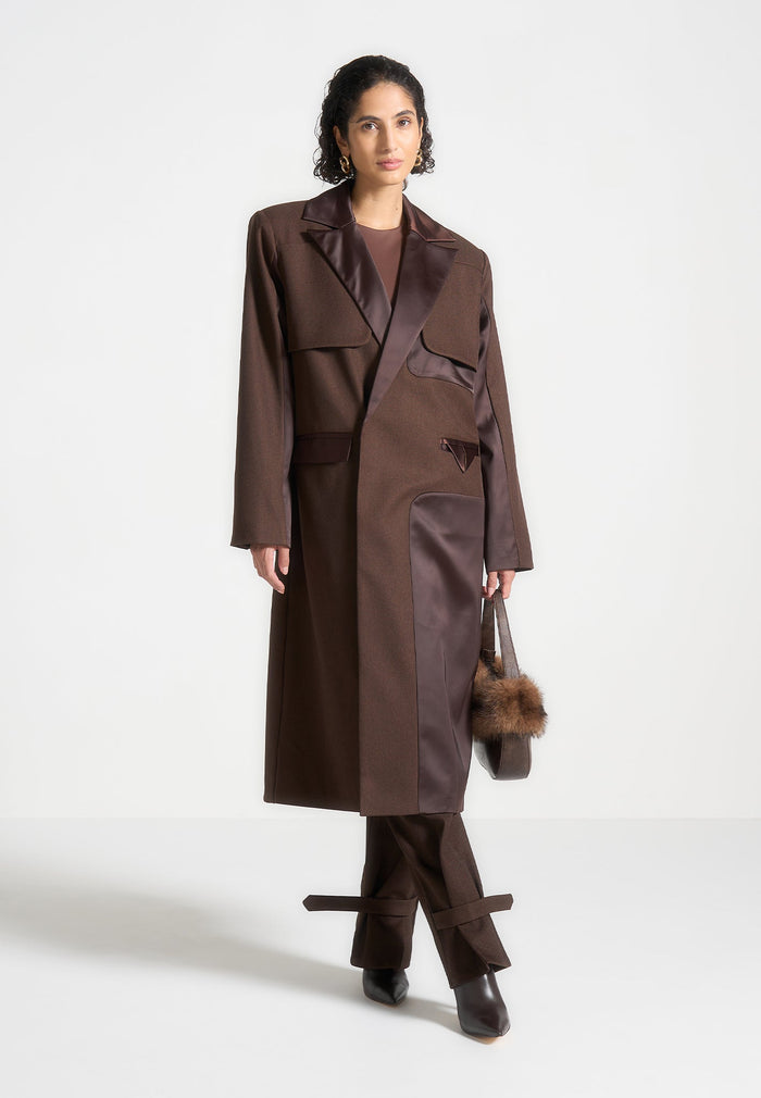 Tailored Satin Trench Coat