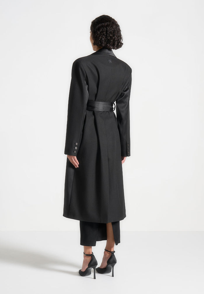 Tailored Satin Trench Coat
