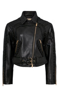 Texas Braided Leather Jacket - Black