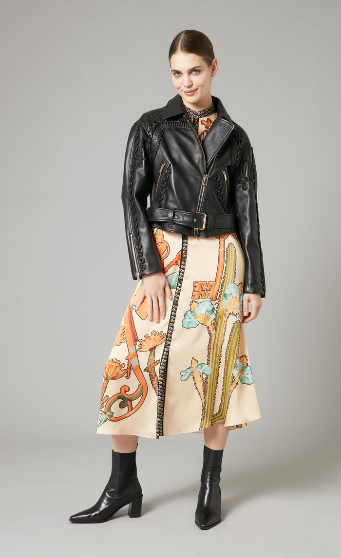 Texas Braided Leather Jacket - Black
