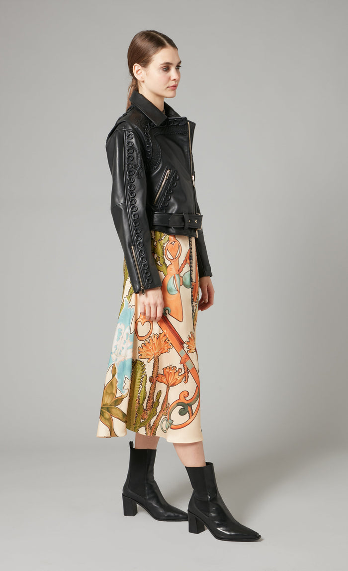 Texas Braided Leather Jacket - Black