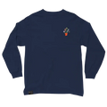 The Quiet Life Plants Embroidery Long Sleeve T-Shirt Navy Pure Boardshop