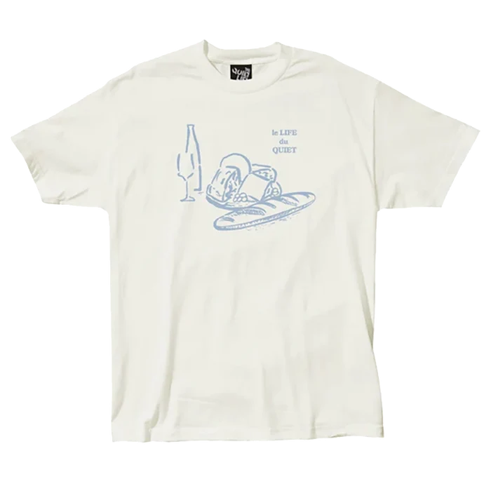 The Quiet Life Wine and Cheese T-Shirt Cream Pure Boardshop