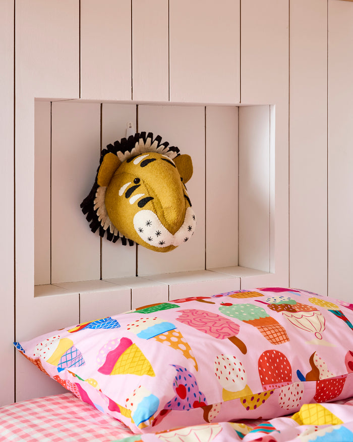 Tiger Felted Animal Wall Mount