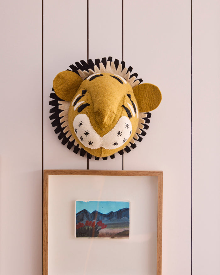 Tiger Felted Animal Wall Mount