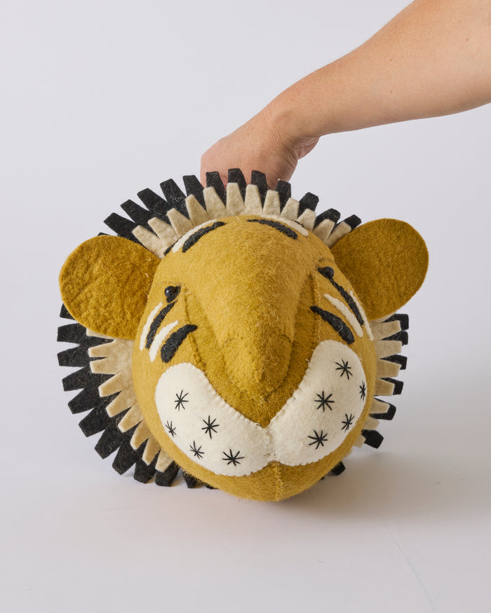 Tiger Felted Animal Wall Mount