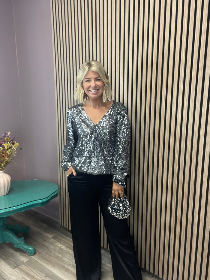 Toni Sequin Bag (Black/Silver)