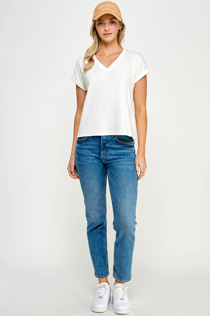 True Essential V-Neck - White