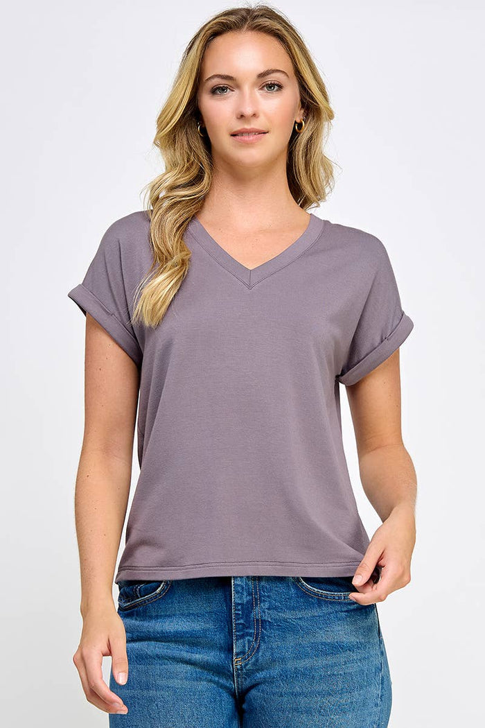 True Essential V-Neck Charcoal