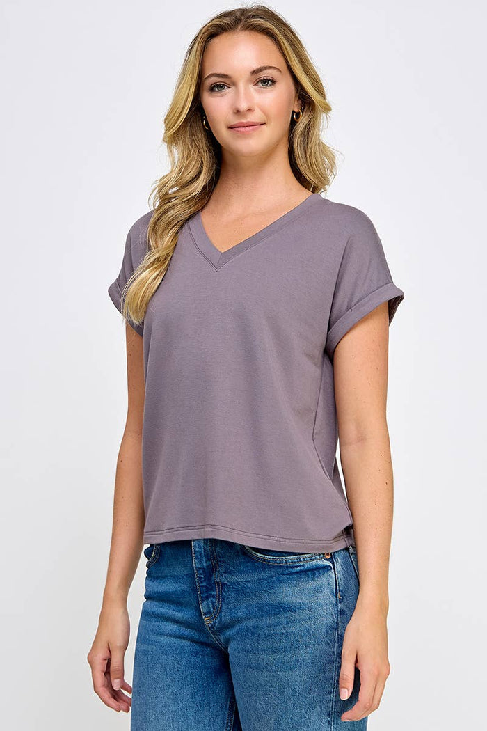 True Essential V-Neck Charcoal
