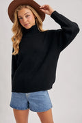 Turtle Neck Ribbed Knit Sweater - Adored A Lovely Boutique