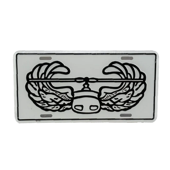 US Army Air Assault White License Plate - US Army Surplus - Collectables & Rarities