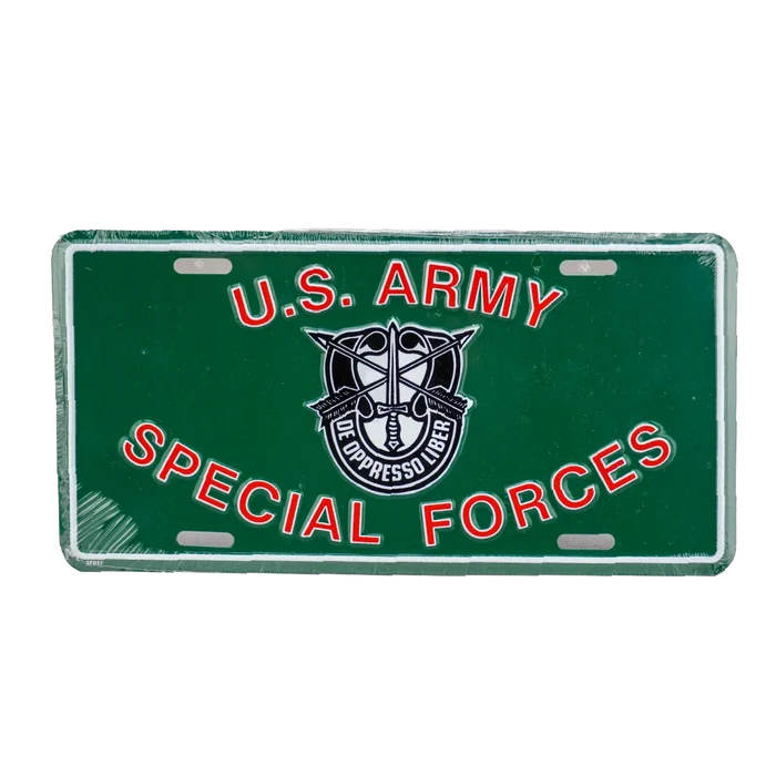 US Army Special Forces Green License Plate - Army & Outdoors - Collectables & Rarities