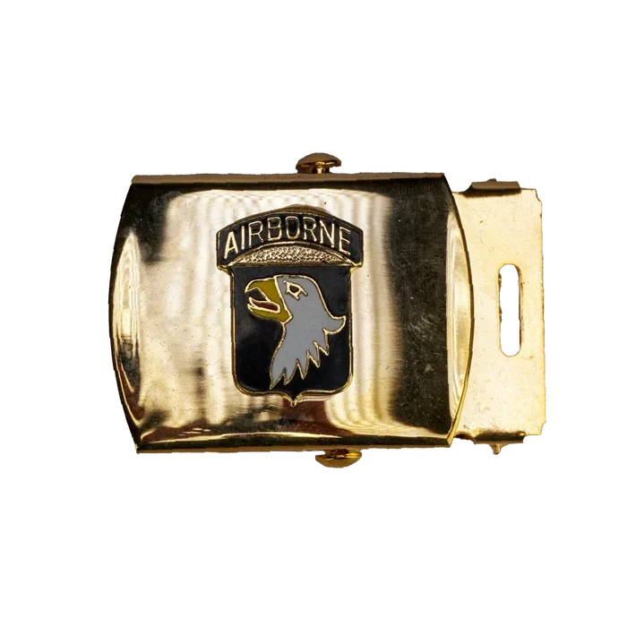 US Made 101st Airborne Division Brass Belt Buckle - US Army Surplus - Belts