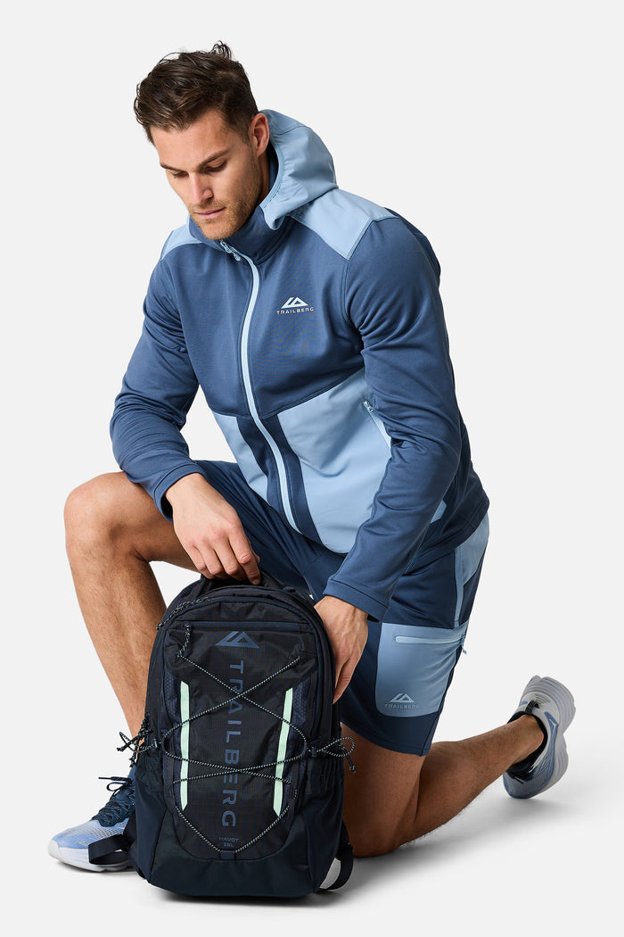Vale Gridded Fleece Hood - Breeze/Skylar