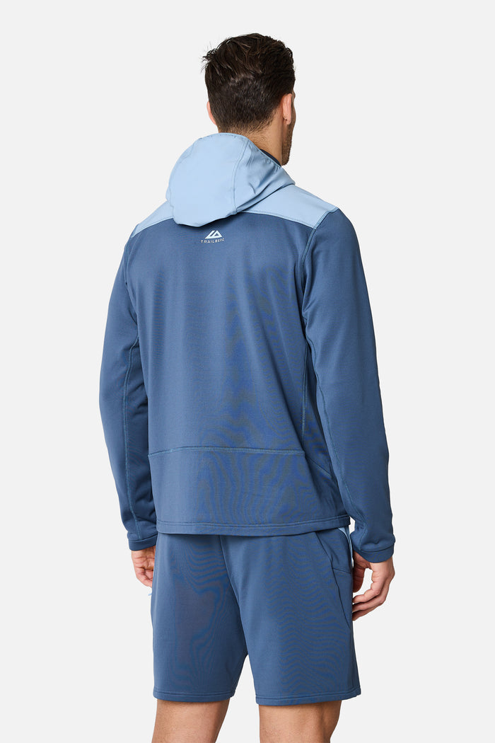 Vale Gridded Fleece Hood - Breeze/Skylar