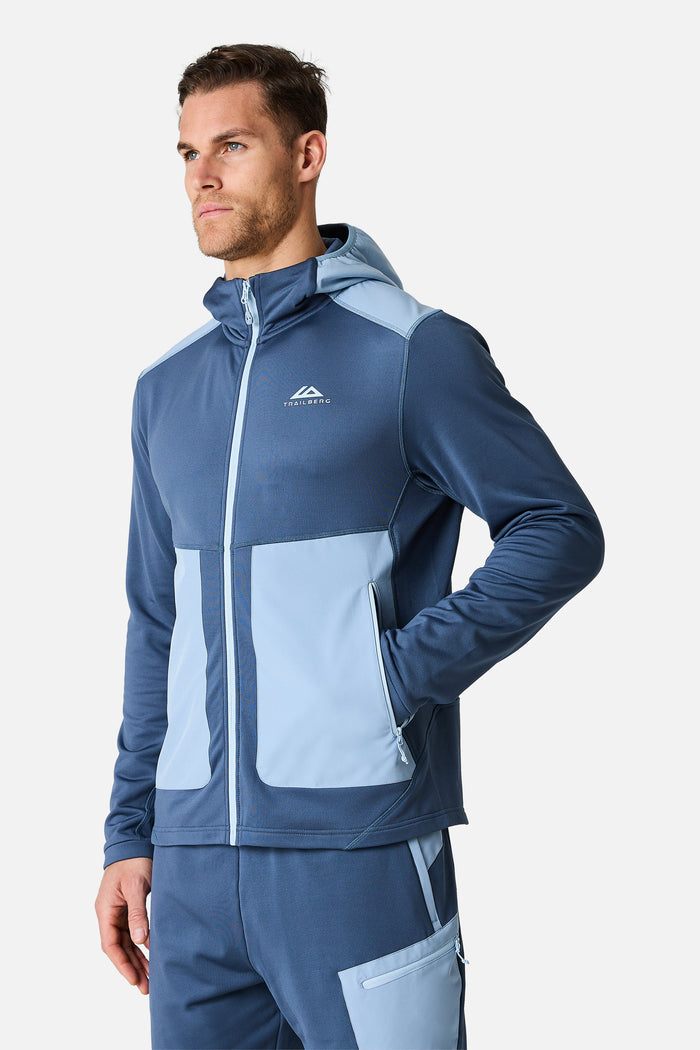 Vale Gridded Fleece Hood - Breeze/Skylar