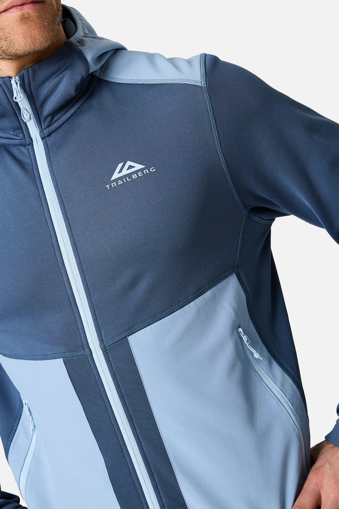 Vale Gridded Fleece Hood - Breeze/Skylar
