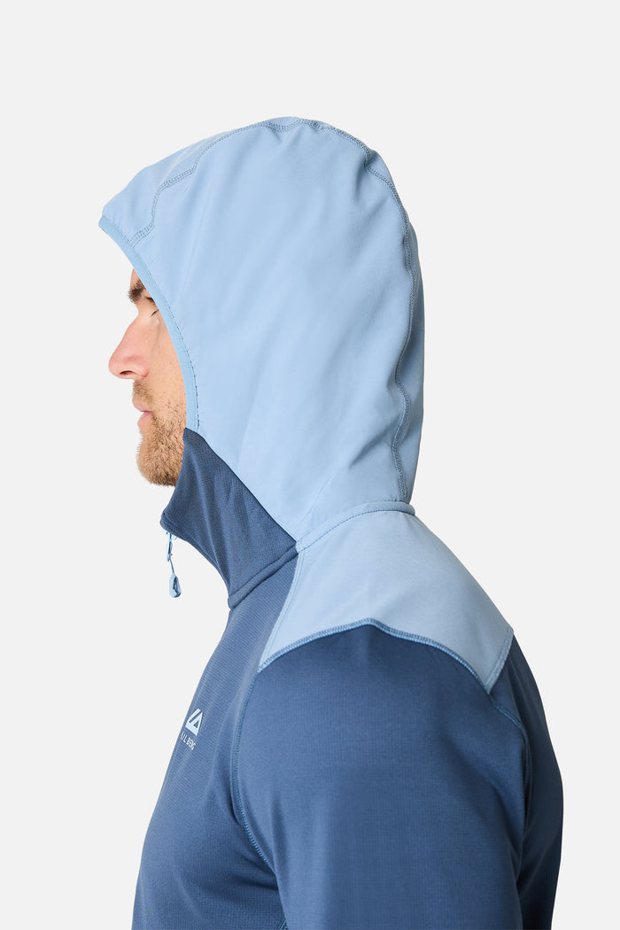 Vale Gridded Fleece Hood - Breeze/Skylar