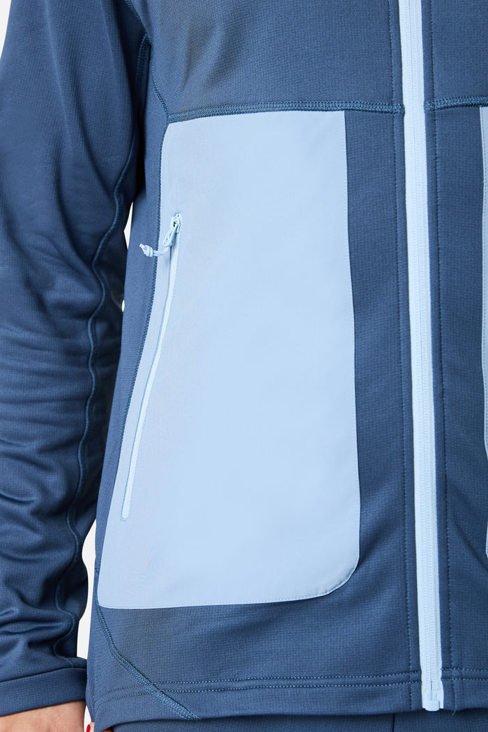 Vale Gridded Fleece Hood - Breeze/Skylar