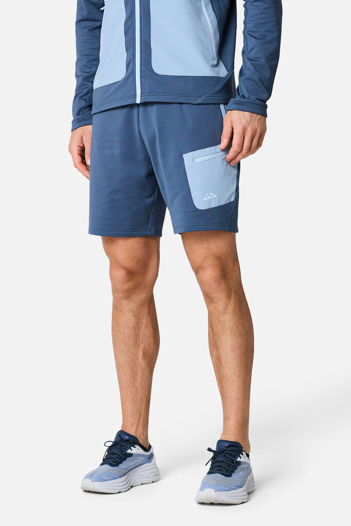 Vale Gridded Fleece Short - Breeze/Skylar