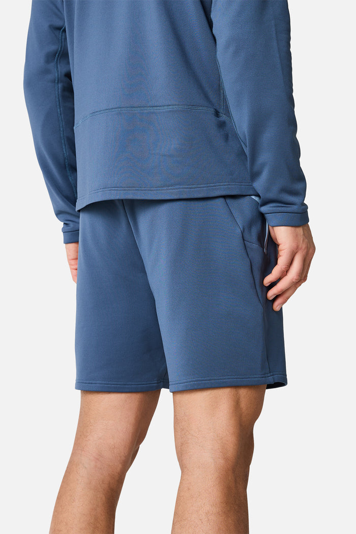 Vale Gridded Fleece Short - Breeze/Skylar