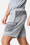 Vale Gridded Fleece Short - Lunar Grey Marl/Nightfall Grey