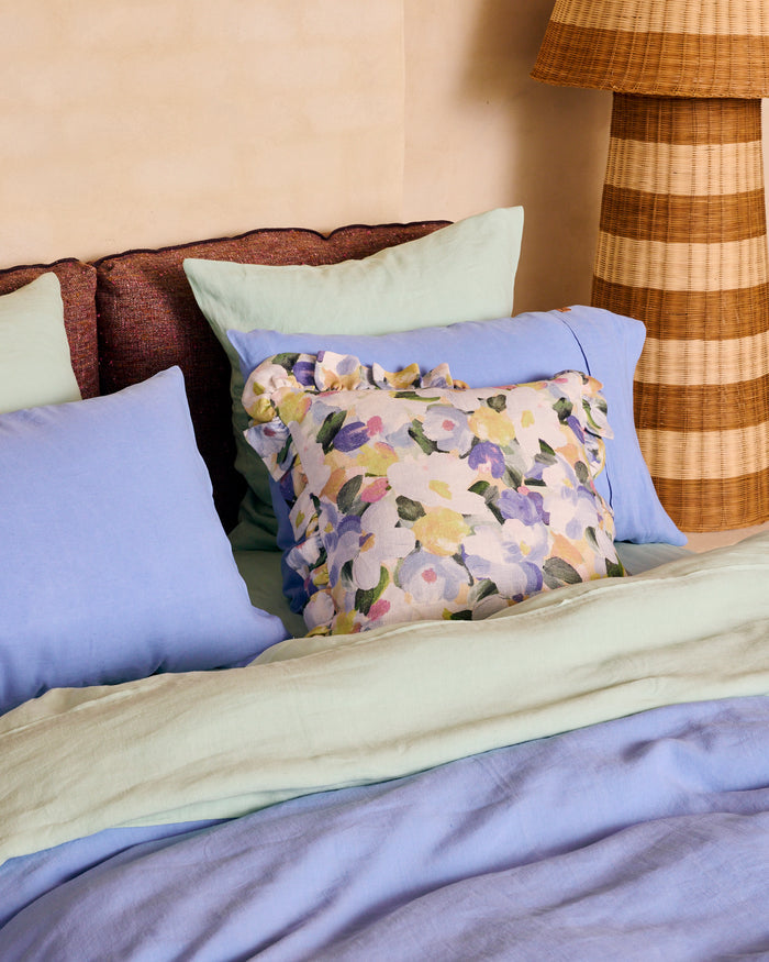 Vista Blue Linen European Pillowcases