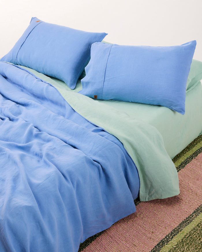 Vista Blue Linen Pillowcases