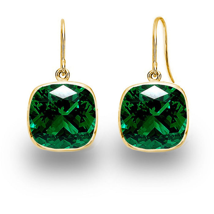 VossAgin Cushion Cut Drop Earrings