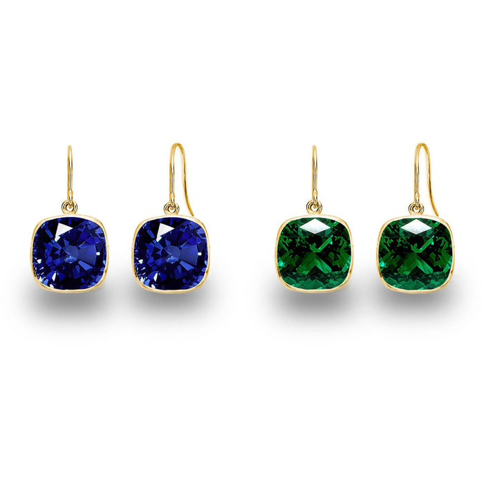 VossAgin Cushion Cut Drop Earrings