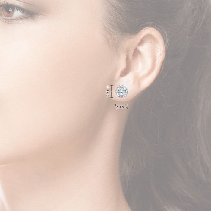 VossAgin Diamond Halo Earrings