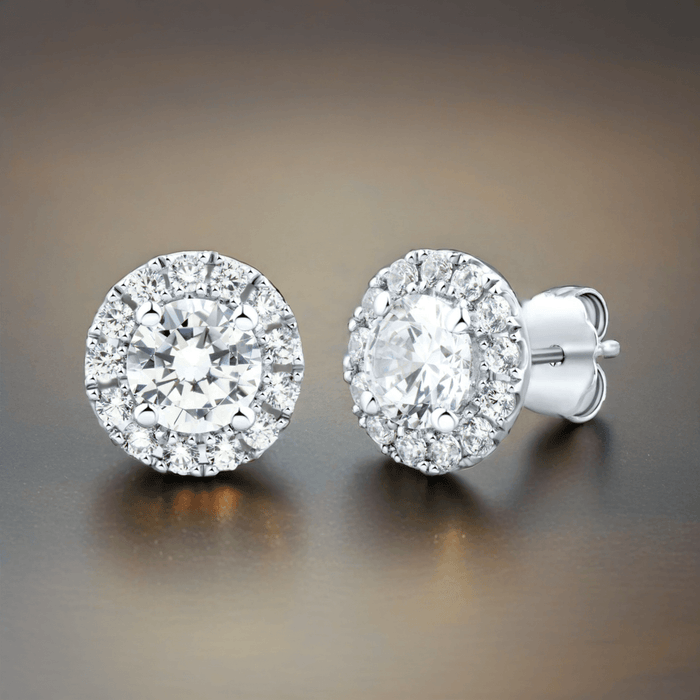 VossAgin Diamond Halo Earrings