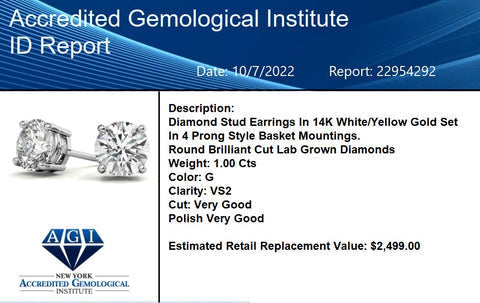 VossAgin Diamond Stud Earrings