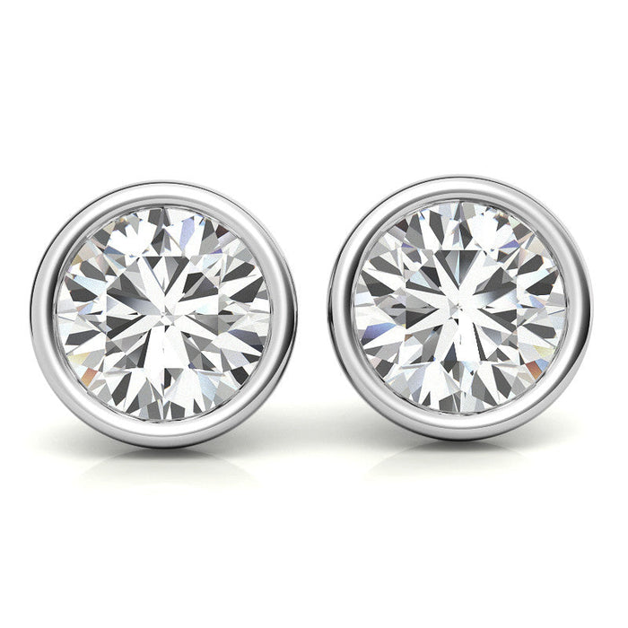 VossAgin Round Diamond Stud Earrings
