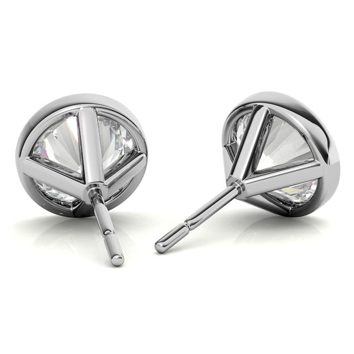 VossAgin Round Diamond Stud Earrings