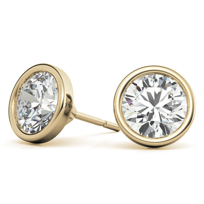 VossAgin Round Diamond Stud Earrings