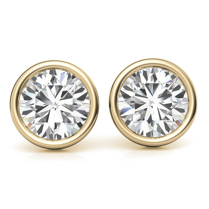 VossAgin Round Diamond Stud Earrings