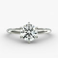VossAgin - 3.00 CTW AGI Certified Round Lab Grown Diamond Six Prong Solitaire Engagement Ring - F-VS Clarity in 14K White Gold - 8.5