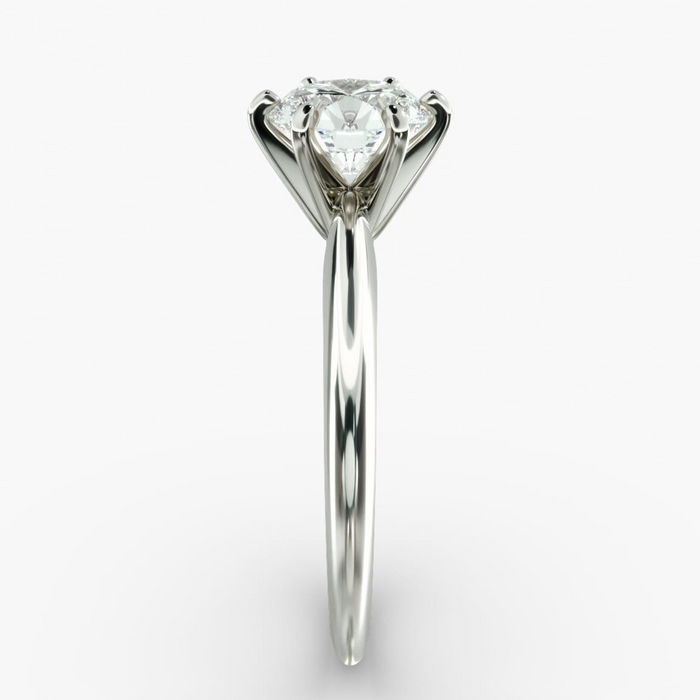 VossAgin - 3.00 CTW AGI Certified Round Lab Grown Diamond Six Prong Solitaire Engagement Ring - F-VS Clarity in 14K White Gold - 8.5