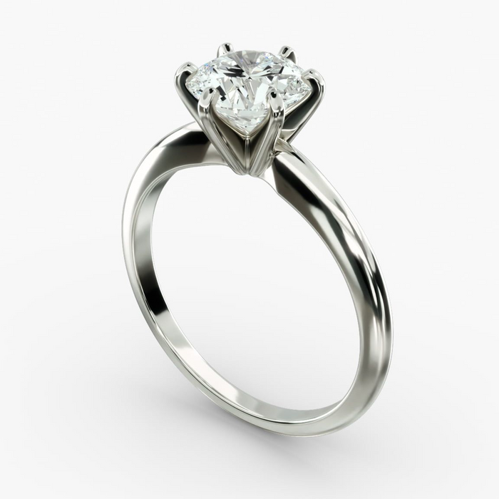 VossAgin - 3.00 CTW AGI Certified Round Lab Grown Diamond Six Prong Solitaire Engagement Ring - F-VS Clarity in 14K White Gold - 8.5