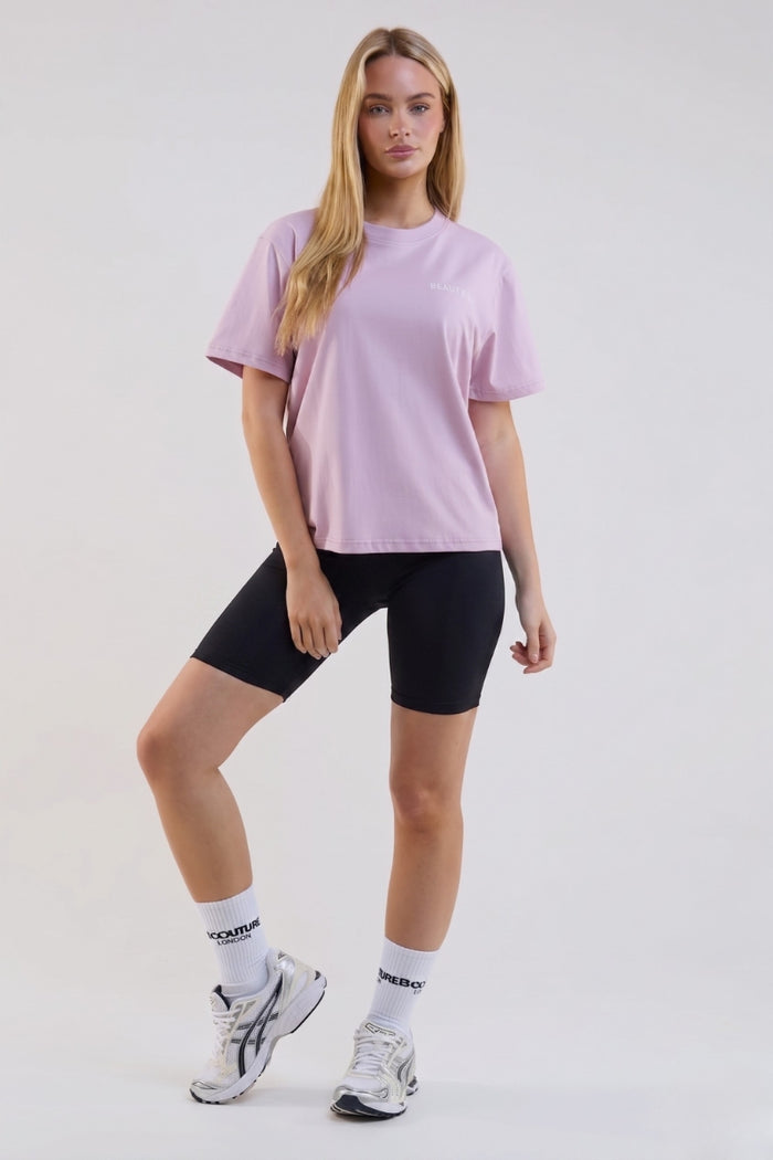 VXN Cycling Shorts, Hoodie & T-Shirt Set - Lilac/Black